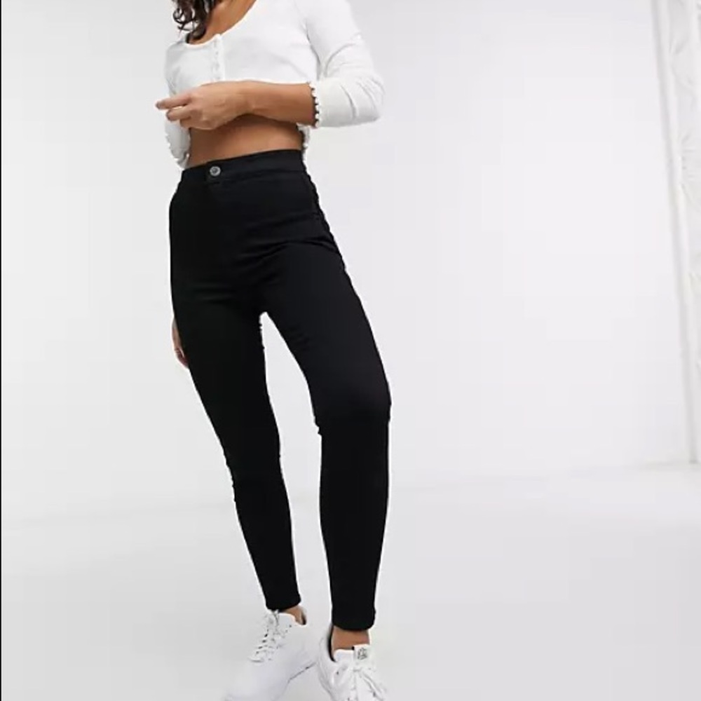 Topshop black Joni jeans